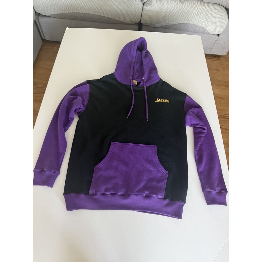 Los Angeles Lakers Hoodie Pullover Purple Black Colorblock Men's L Links Marketi